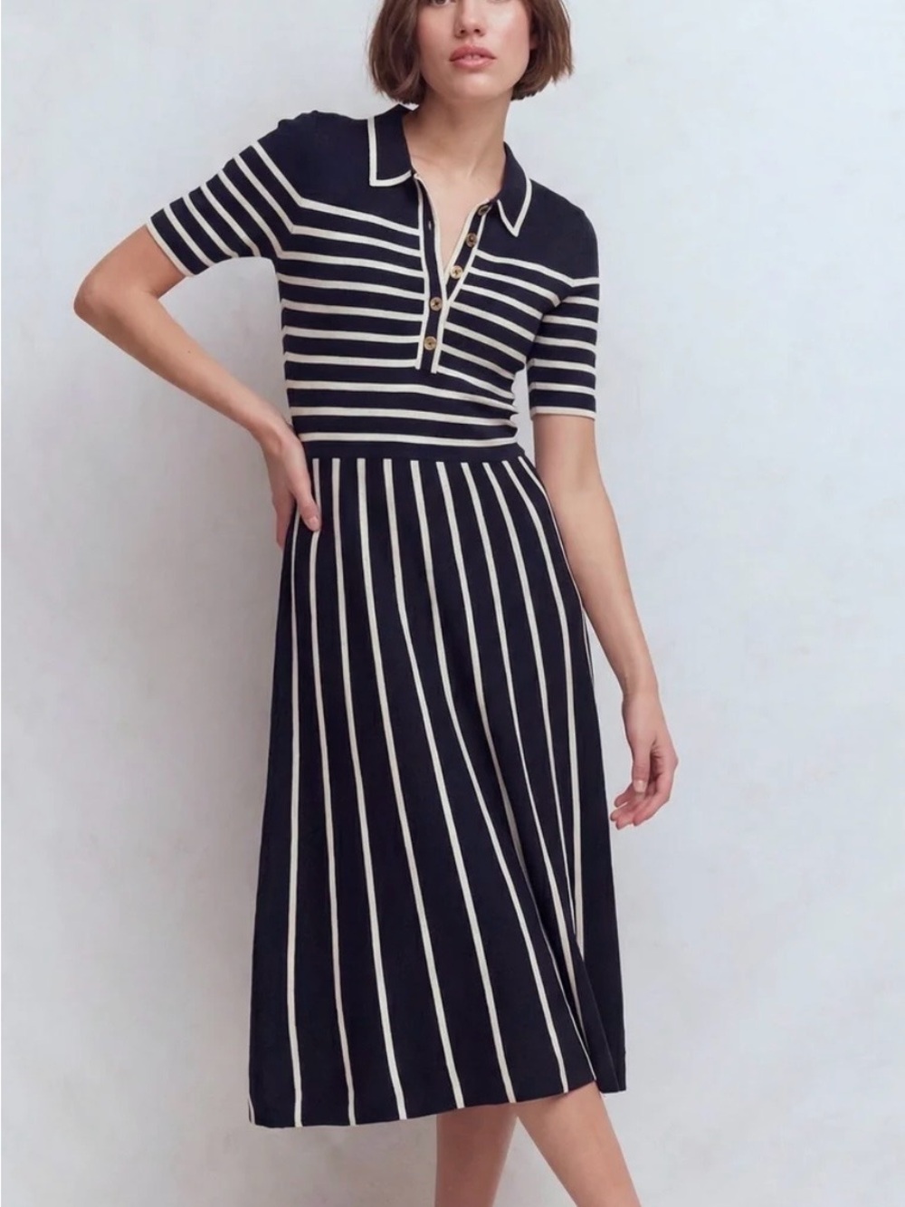 Boden Collard Knotted Midi Dress